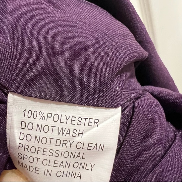 Mac Duggal Purple One-Shoulder Gown with Bishop Sleeves - Picture 10 of 13